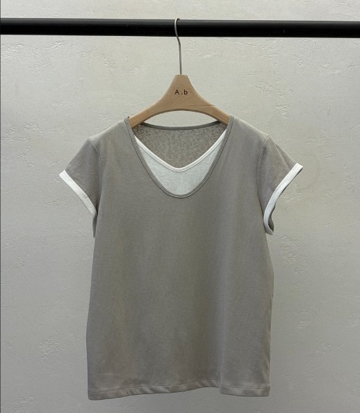 AUTUMN BEIGE-Q韓國東大門直郵女裝新品推薦時尚T恤假兩件A.b/AUTUMN BEIGET恤