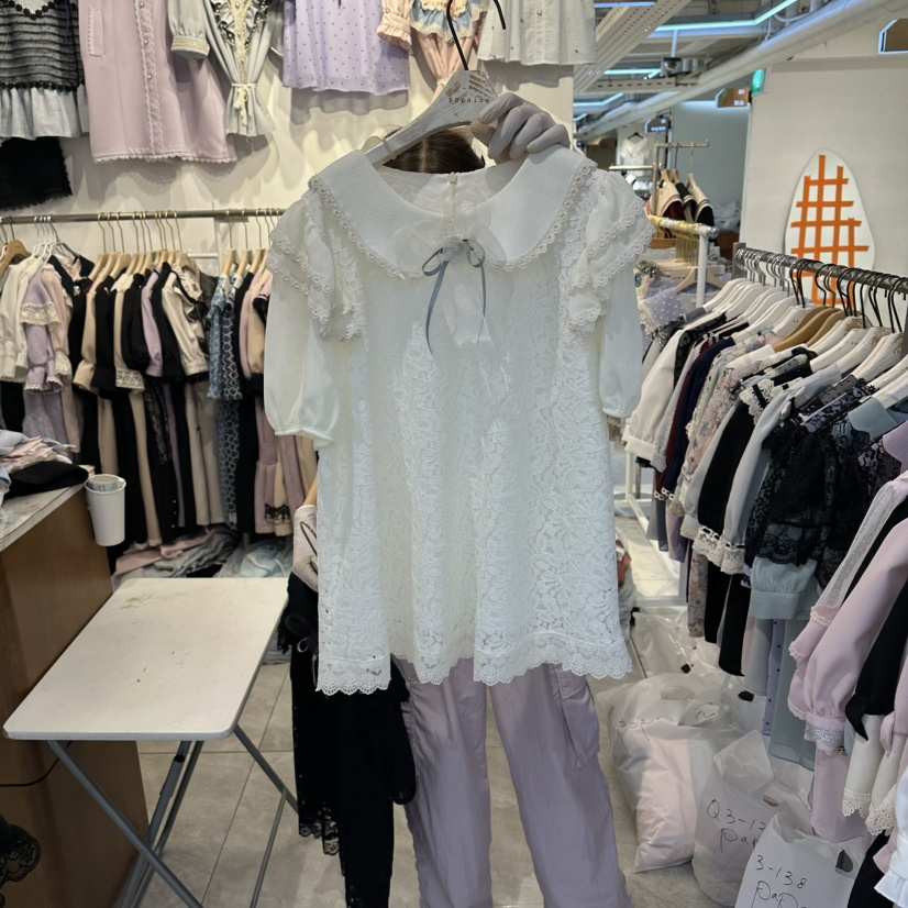 PAPA韓國東大門代購女士新款推薦熱賣26春夏休閑襯衫蕾絲衫Papaine/HALMADE襯衫/蕾絲衫