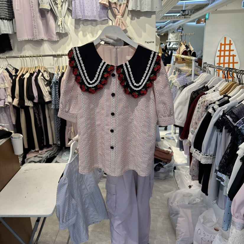 PAPA韓國代購女裝新款職業熱賣人氣26夏季休閑襯衫蕾絲衫Papaine/HALMADE襯衫/蕾絲衫