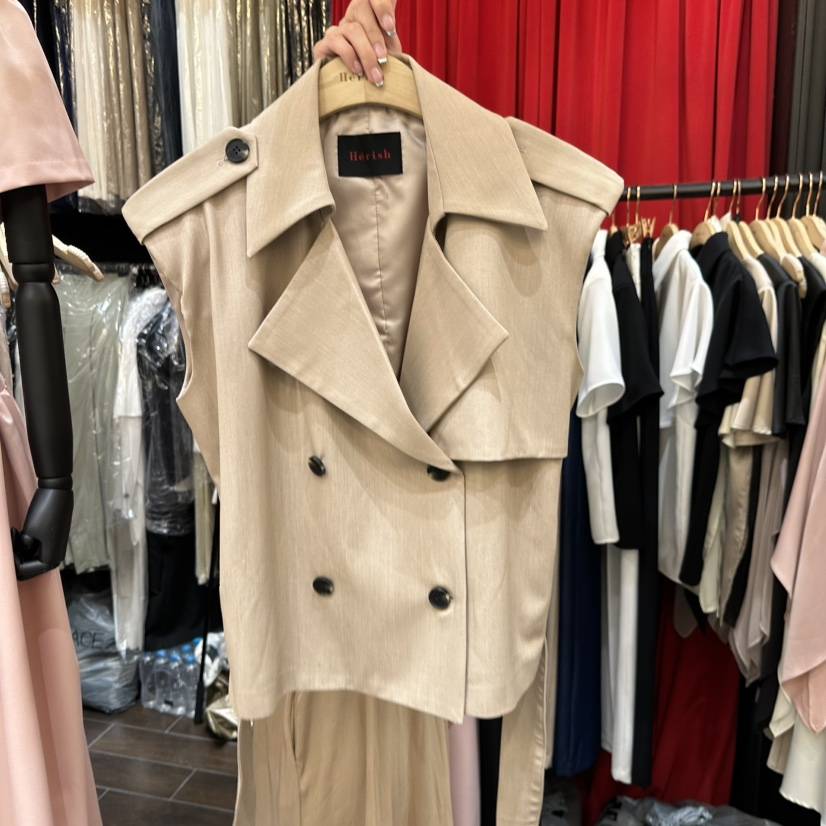 HERISH-HAUTE東大門實拍韓國女裝新品人氣26夏季馬甲含腰帶Herish-Haute-A馬甲