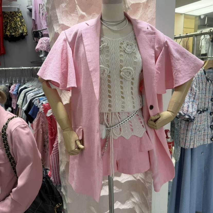CLODE東大門實拍韓國女裝新款26春夏人氣推薦夾克荷葉邊亞麻CLODE夾克
