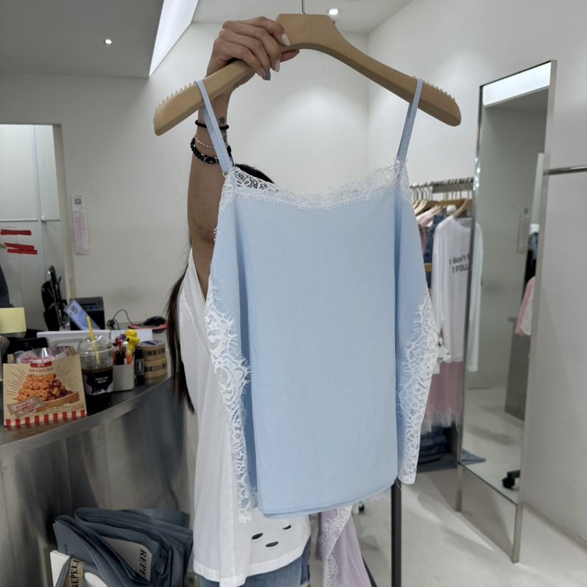 REPELLER韓國直郵女裝新品時尚熱賣26春夏吊帶背心高領蕾絲REPELLER吊帶/背心