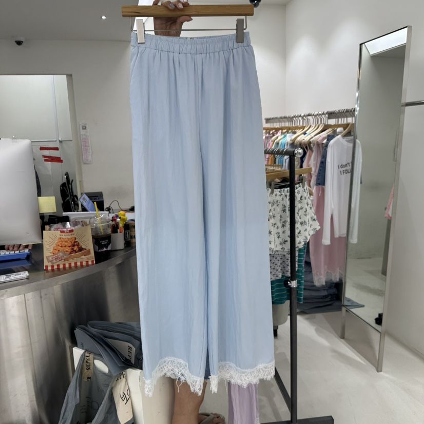 REPELLER韓國直郵女裝新品人氣職業休閑26春夏休閑褲高腰蕾絲REPELLER休閑褲