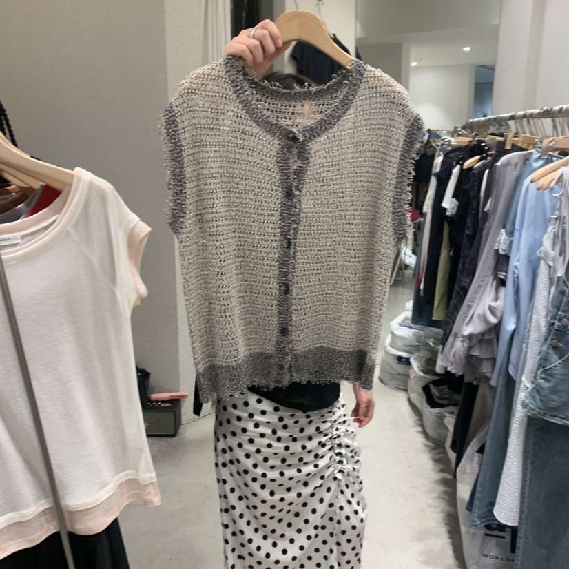 SSEMIENNE韓國直郵實拍女裝新款時尚熱賣職業人氣馬甲花朵SSENIQUE/SSEMIENNE馬甲