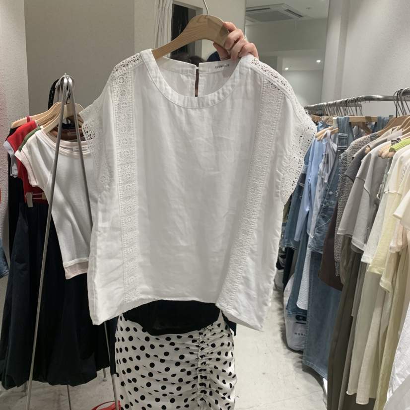 SSEMIENNE韓國直郵女士新品休閑熱賣26夏季襯衫蕾絲衫蕾絲SSENIQUE/SSEMIENNE襯衫/蕾絲衫