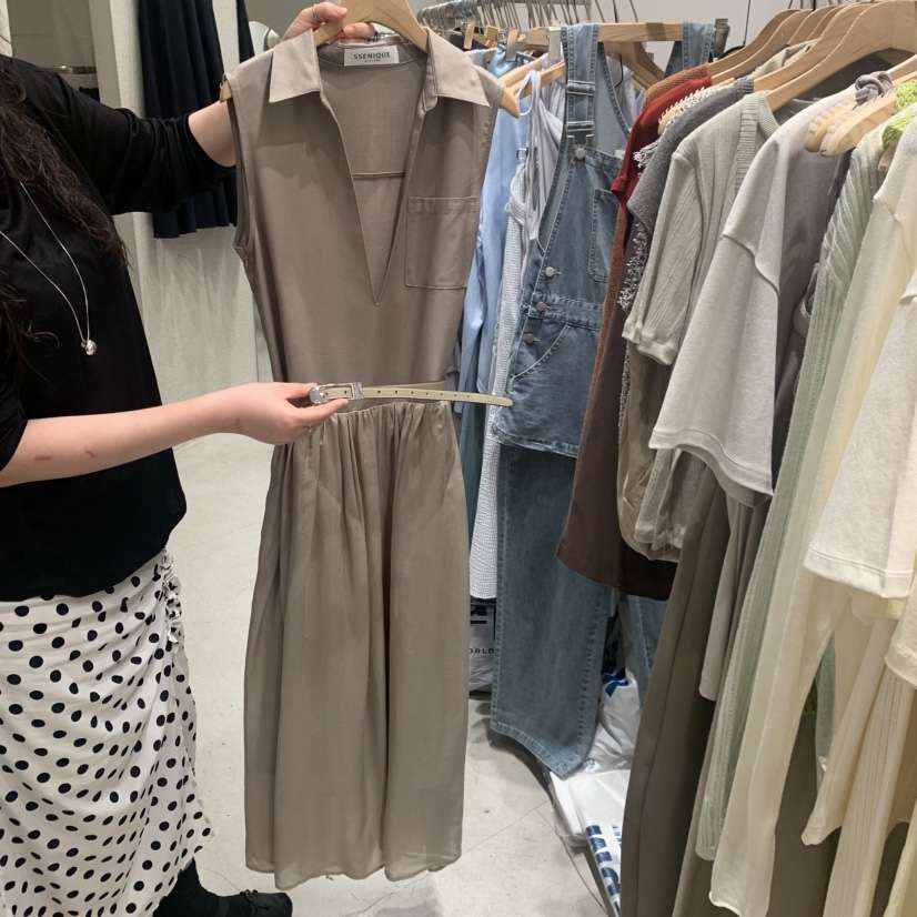 SSEMIENNE韓國東大門直郵女裝新品時尚人氣連衣裙包含腰帶SSENIQUE/SSEMIENNE連衣裙