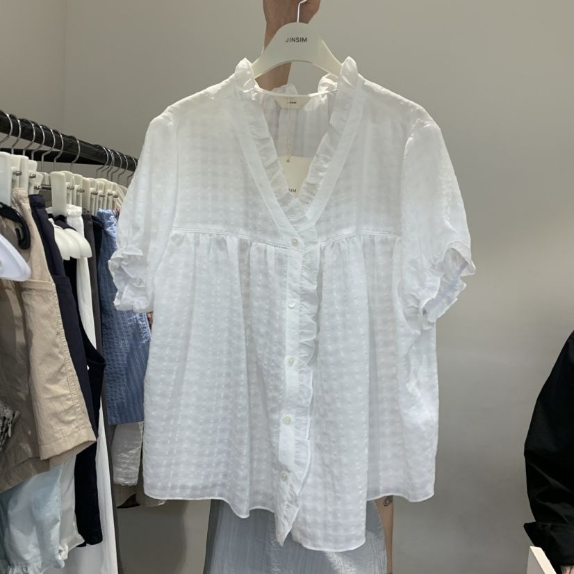 JINSIM韓國代購女裝新款休閑時尚人氣職業26夏季襯衫蕾絲衫JINSIM襯衫/蕾絲衫