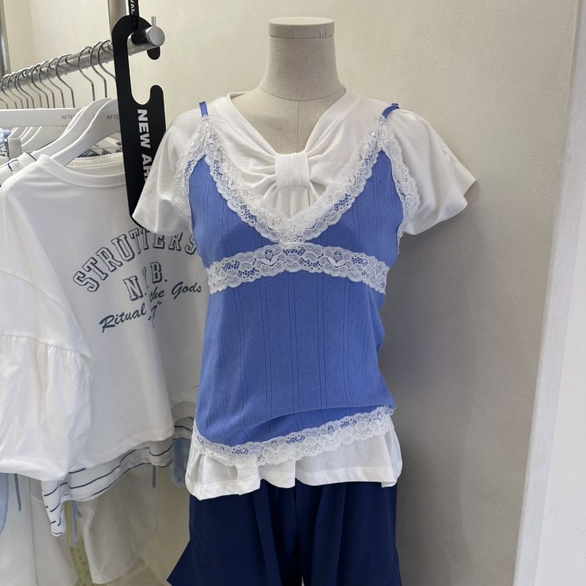 AFTERNOON韓國代購女裝新款26春夏26夏季吊帶背心不含內搭鏤空AFTERNOON吊帶/背心
