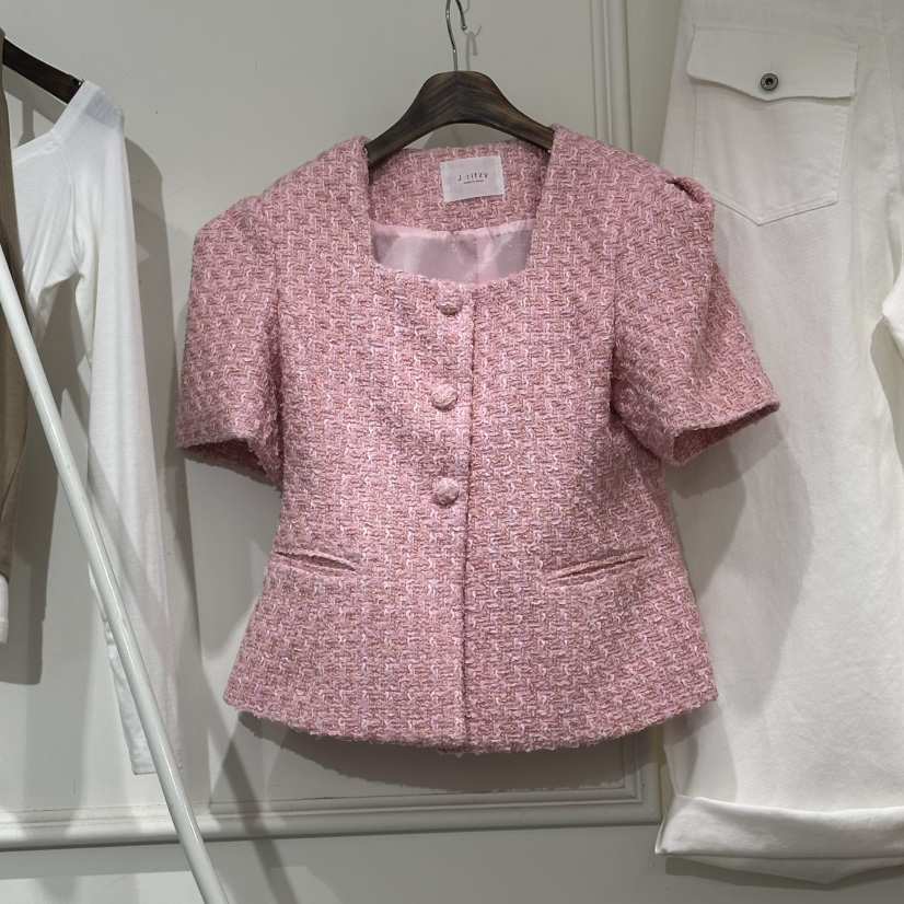 J.RITZY韓國直郵女裝新品26春夏職業26夏季人氣夾克粗花呢J.RITZY夾克