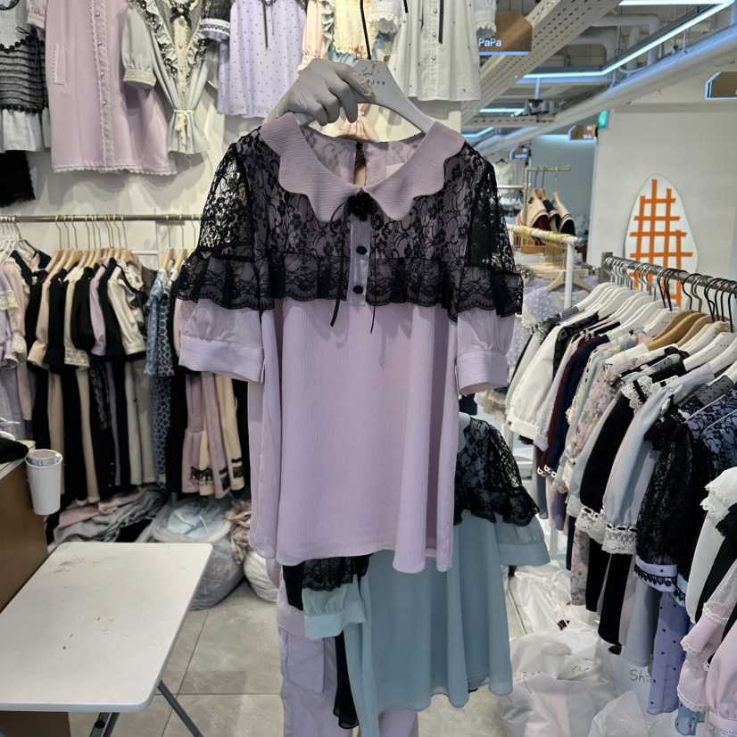 PAPA韓國東大門代購女士新款職業休閑26春夏熱賣襯衫蕾絲衫Papaine/HALMADE襯衫/蕾絲衫