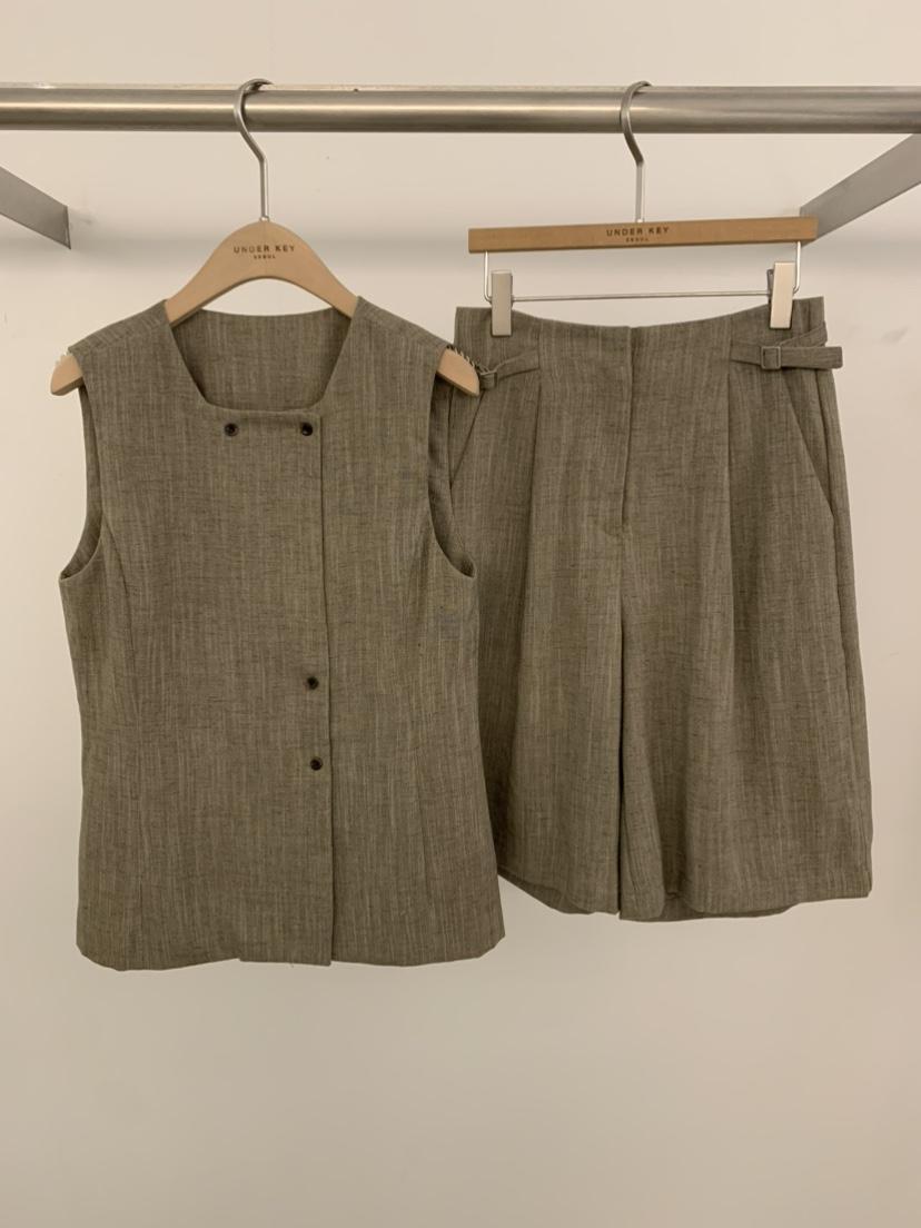 UNDER KEY韓國直郵女士新品26春夏熱賣26夏季套裝亞麻布UNDER KEY套裝