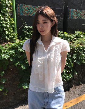 FLASH/I LOVE ME韓國直郵女士新款26春夏休閑襯衫蕾絲衫FLASH/I LOVE ME襯衫/蕾絲衫