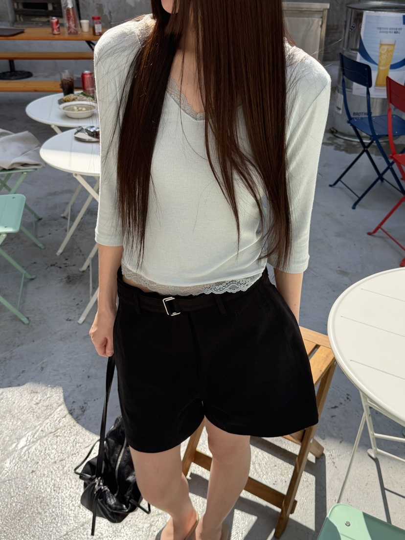LOGARDEN韓國東大門直郵女士新品人氣熱賣26春夏短褲含腰帶LO GARDEN短褲