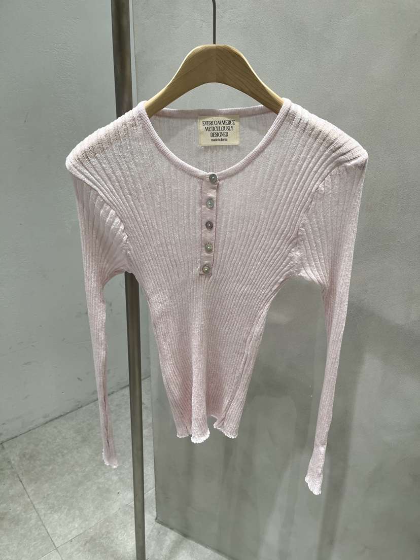 EVERCOMMERCE METICULOUSLY DESIGNED韓國代購女士新品26春夏針織衫羅紋EVERCOMMERCE METICULOUSLY DESIGNED針織衫