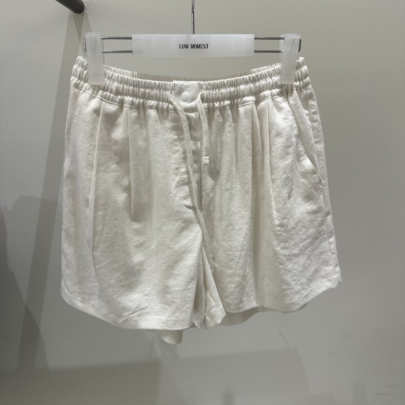 LOW MOMENT韓國直郵實拍女裝新品休閑26春夏熱賣短褲亞麻LOW MOMENT短褲