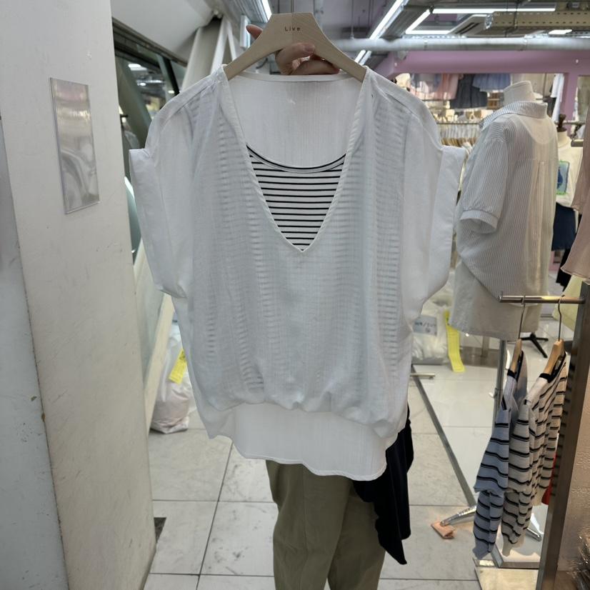 FLYFLY/LULULALLA/LIVE韓國直郵女裝新品休閑襯衫蕾絲衫假兩件FLYFLY/LULULALLA/LIVE襯衫/蕾絲衫