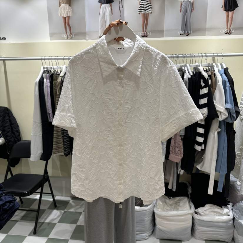 OREUM韓國東大門直郵女裝新品職業26春夏26夏季襯衫蕾絲衫OREUM襯衫/蕾絲衫