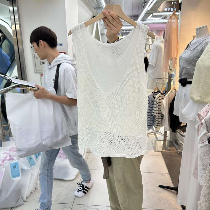 FLYFLY/LULULALLA/LIVE東大門實拍韓國女裝新品熱賣吊帶背心假兩件FLYFLY/LULULALLA/LIVE吊帶/背心
