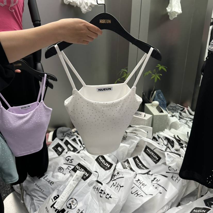 NUEUN東大門實拍韓國女士新款休閑26春夏熱賣人氣吊帶背心NUEUN/SEEOT吊帶/背心