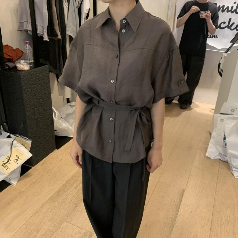 LA MAGIE FEMME韓國直郵女裝新款熱賣襯衫蕾絲衫含腰帶Lamagie Femme襯衫/蕾絲衫