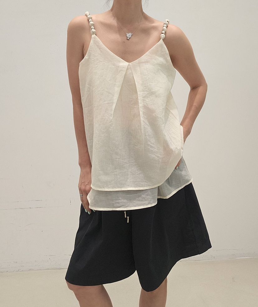 NEOUL韓國直郵實拍女士新品職業26春夏人氣26夏季吊帶背心NEOUL/ahin雙領標簽吊帶/背心