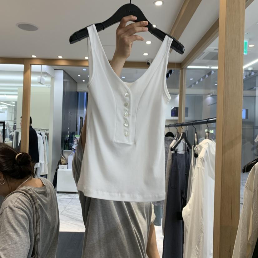 OBJECT韓國代購女士新品推薦人氣26春夏吊帶背心無袖紐扣OBJECT吊帶/背心