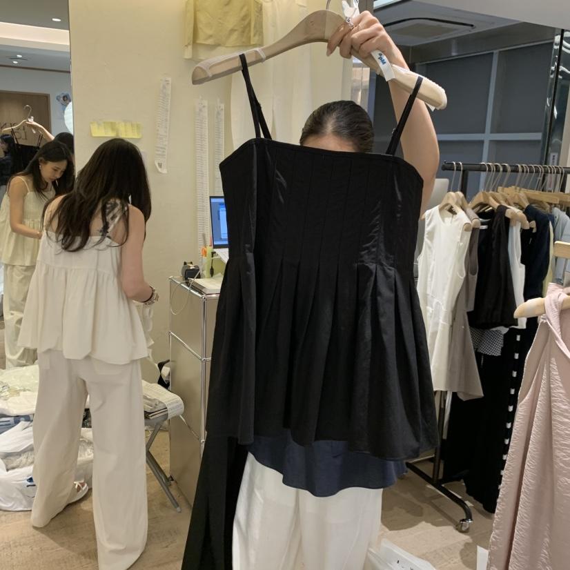 W AND J韓國代購女士新品推薦26夏季熱賣休閑人氣吊帶背心W AND J吊帶/背心
