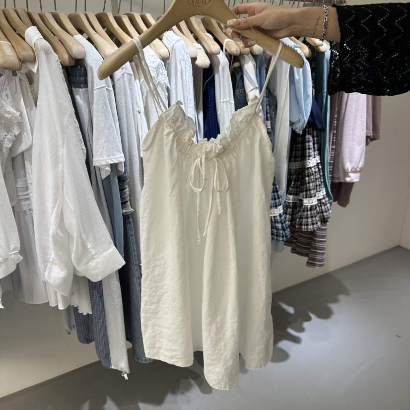 VAULT韓國代購女士新品推薦人氣熱賣26春夏連衣裙腰帶亞麻VAULT連衣裙