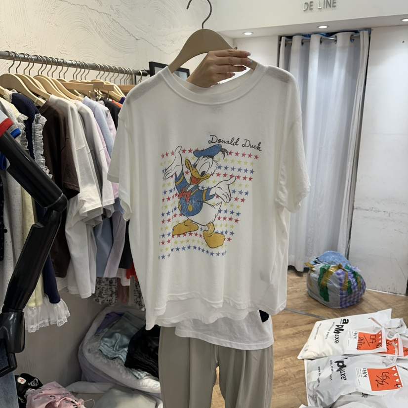 DE LINE韓國直郵女裝新品推薦26春夏人氣職業休閑T恤亞麻DE LINET恤