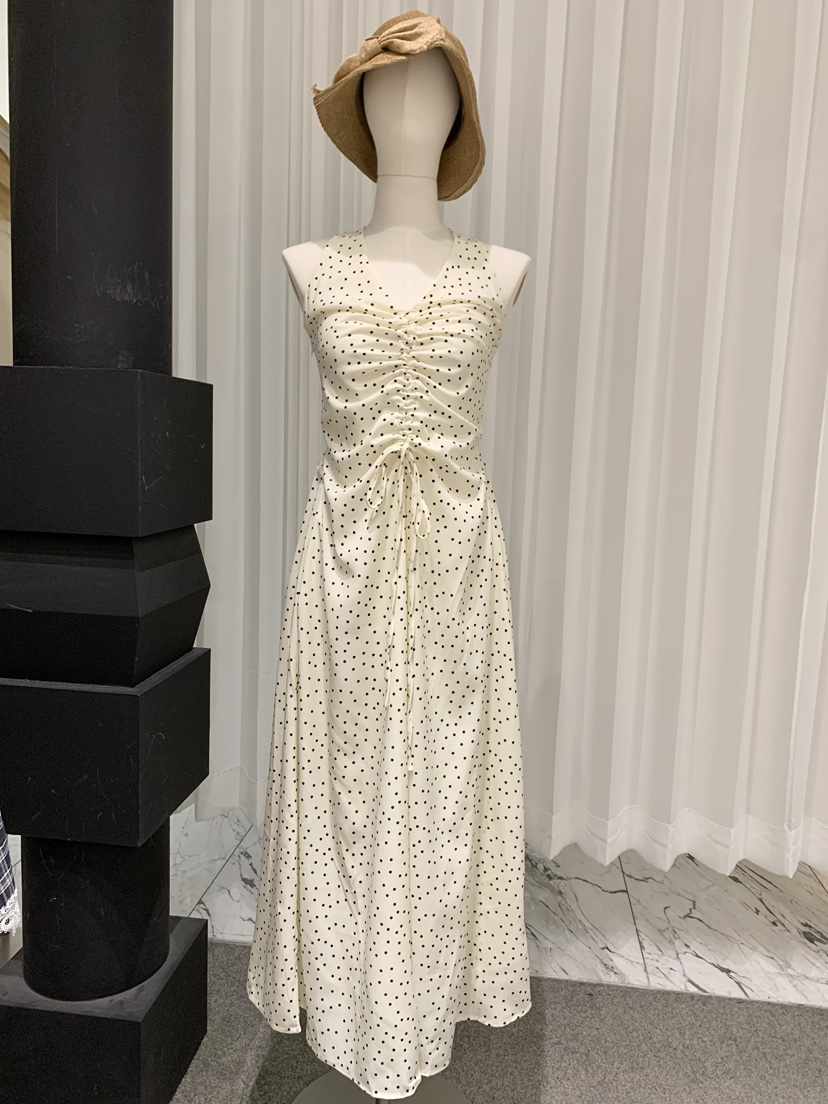 FABRIC韓國直郵女士新款人氣26夏季職業26春夏連衣裙圓點FABRIC連衣裙