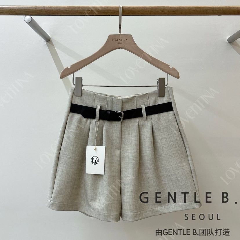 GENTLE B/LOVENTINA韓國東大門代購女士新款時尚短褲腰帶GENTLE B/LOVENTINA短褲