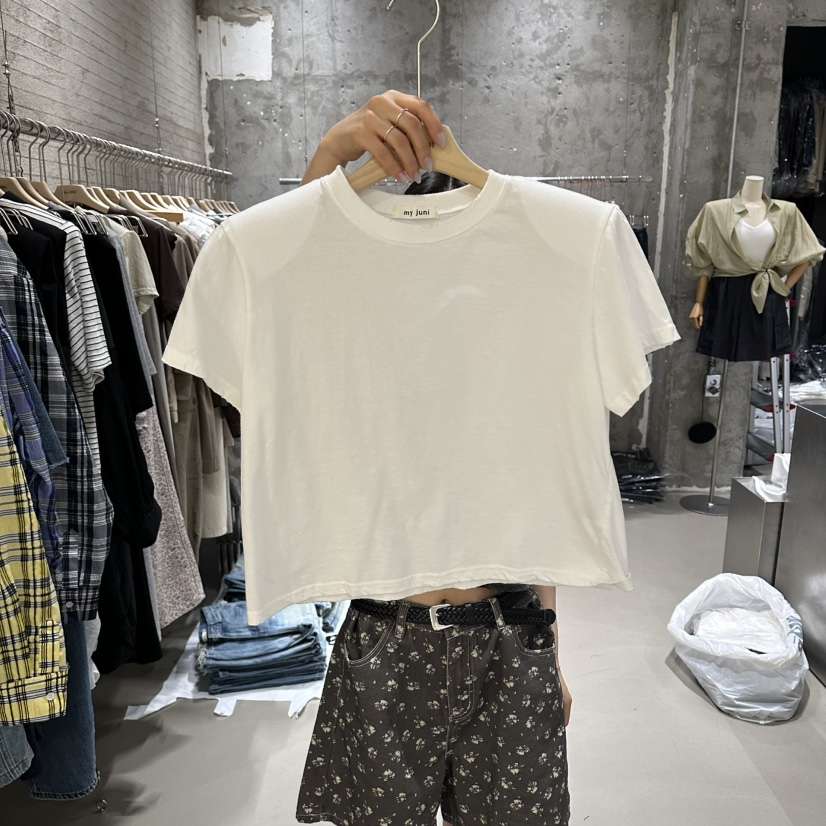 JUNI韓國直郵女士新品休閑26春夏職業推薦熱賣T恤不含項鏈my juniT恤