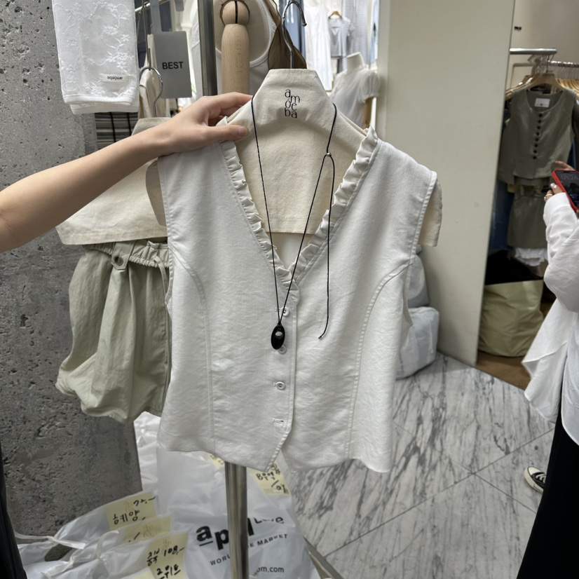 AMOEBA韓國東大門代購女裝新款人氣時尚推薦馬甲不含項鏈AMOEBA馬甲