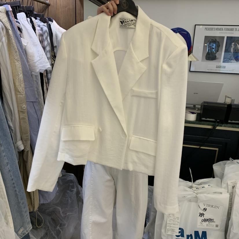 VIRKIN韓國直郵女裝新款休閑人氣熱賣26夏季西裝西服亞麻VIRKIN西裝/西服