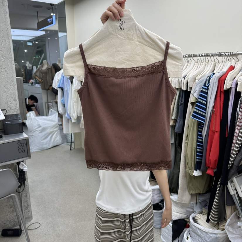AMOEBA韓國直郵女士新款時尚熱賣26夏季26春夏推薦吊帶背心AMOEBA吊帶/背心