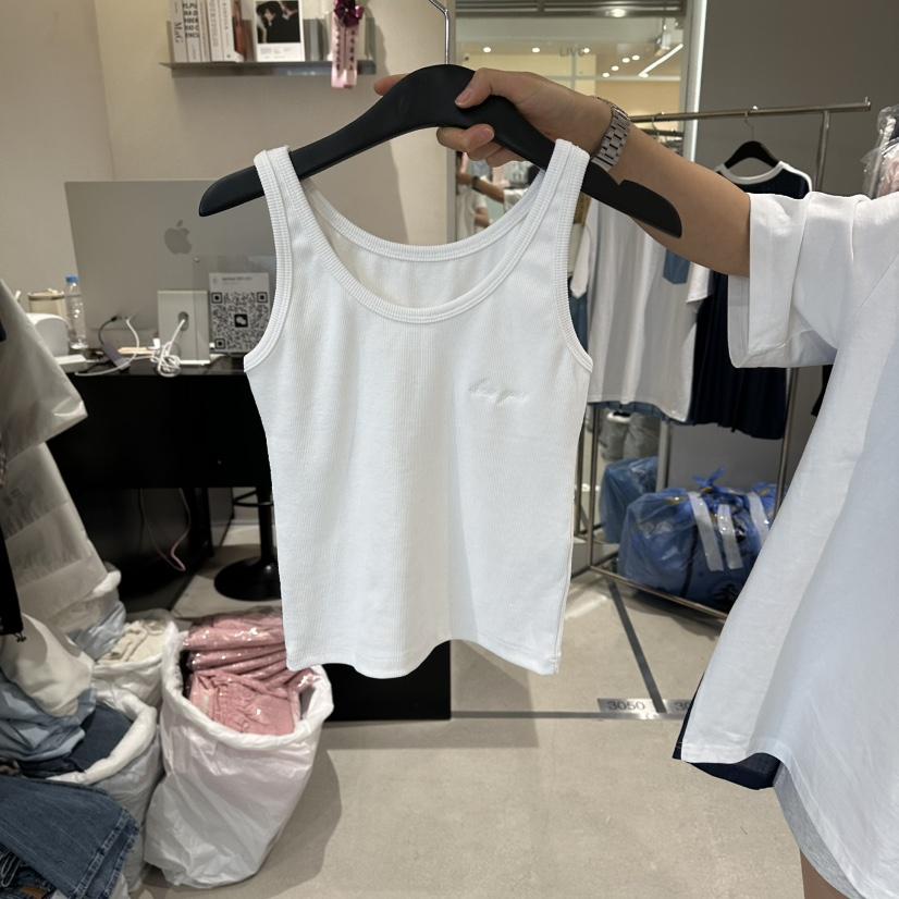 LIVU/MEMO CLASSIC韓國東大門代購女裝新品休閑吊帶背心刺繡無袖羅紋LIVU/MEMO CLASSIC吊帶/背心