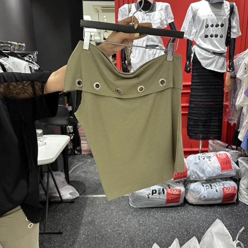 RARE CLOSET韓國東大門代購女士新品推薦時尚T恤不對稱孔眼RARE CLOSETT恤