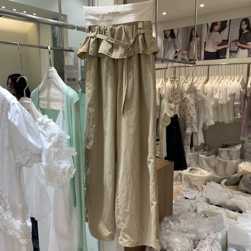 BY FLOW韓國直郵女士新品26夏季推薦職業人氣休閑褲腰帶BY FLOW休閑褲