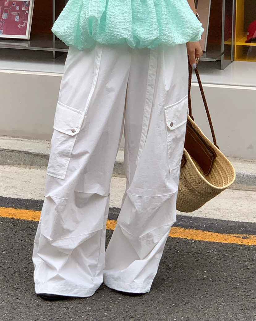 REVE CITE-L東大門實拍韓國女裝新款人氣休閑褲含腰帶防風衣REVE CITE-L休閑褲