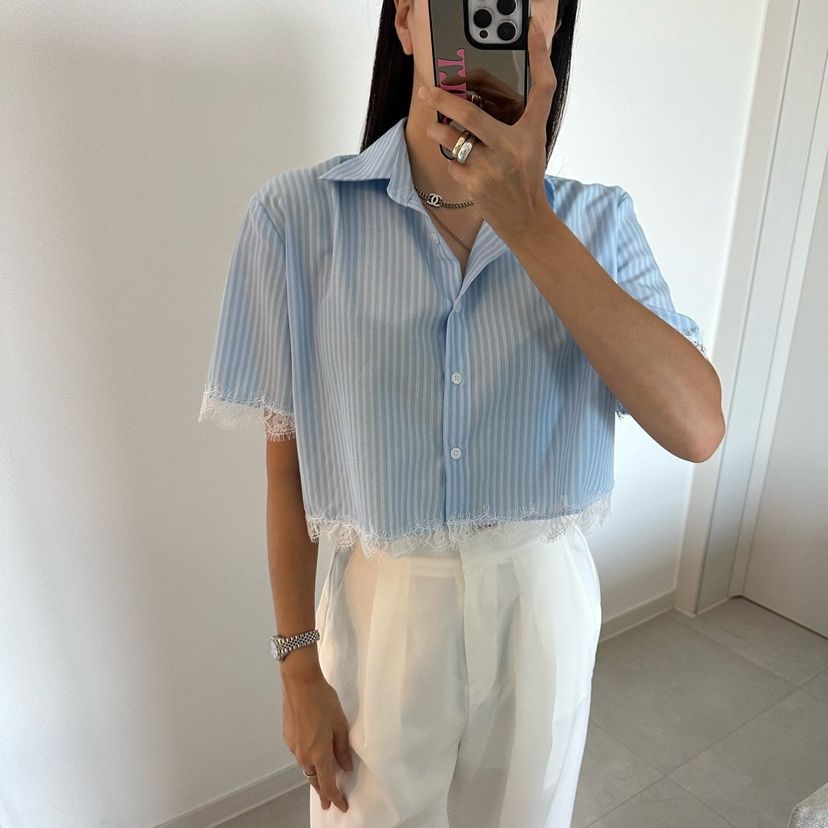 SOUIT東大門實拍韓國女士新款26春夏26夏季人氣襯衫蕾絲衫SOUIT by mabel-L襯衫/蕾絲衫
