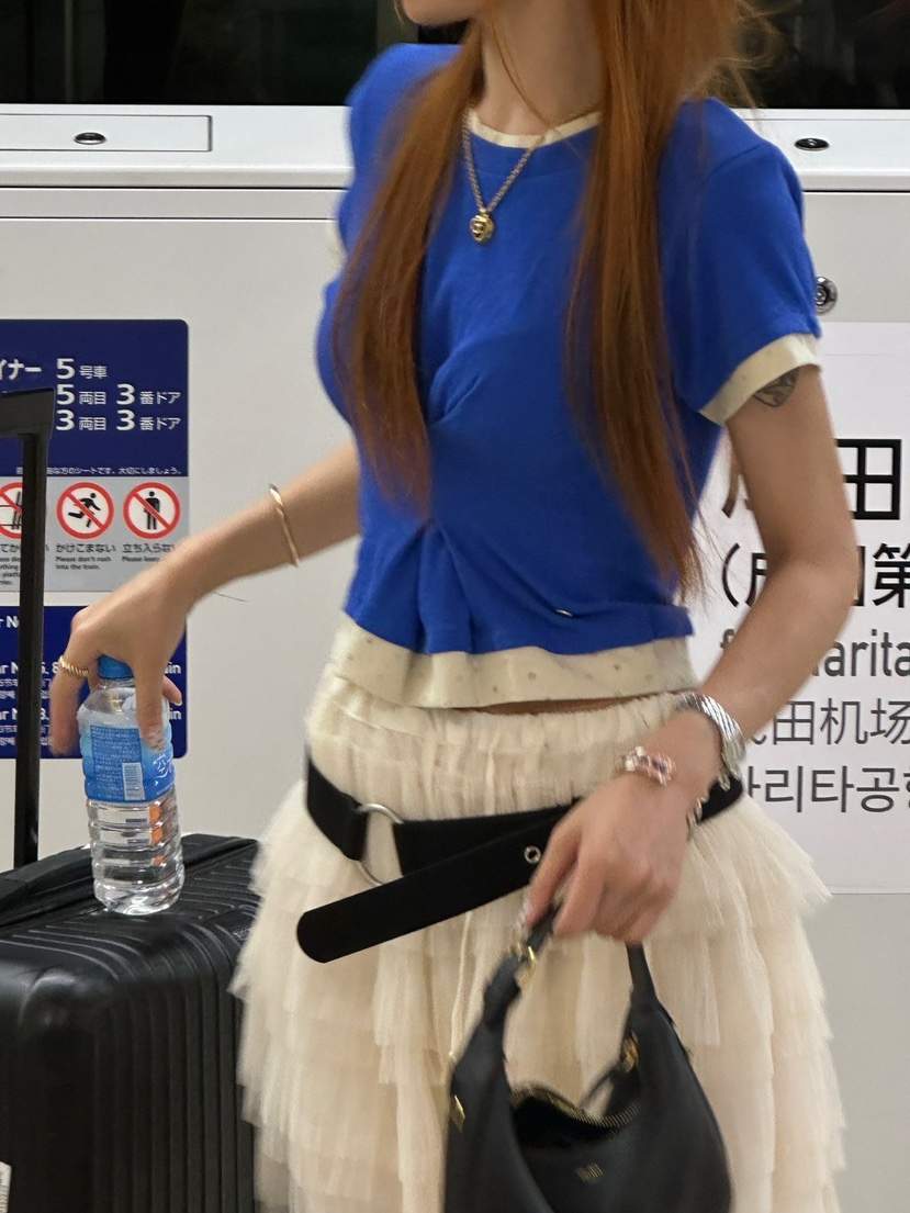 ZEROZERO韓國直郵實拍女士新款26夏季26春夏休閑推薦T恤褶裥ZEROZEROT恤