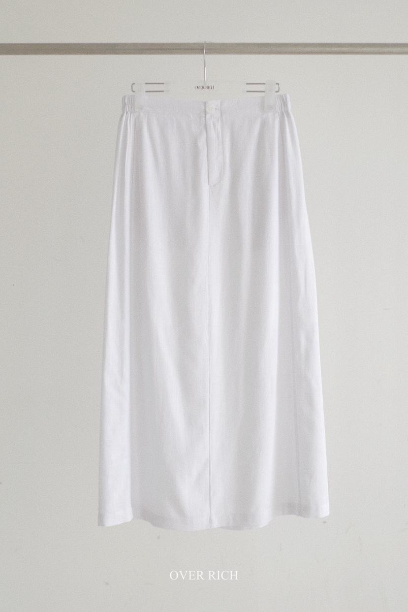 OVER RICH韓國東大門直郵女裝新品26春夏職業長裙亞麻布OVER RICH長裙