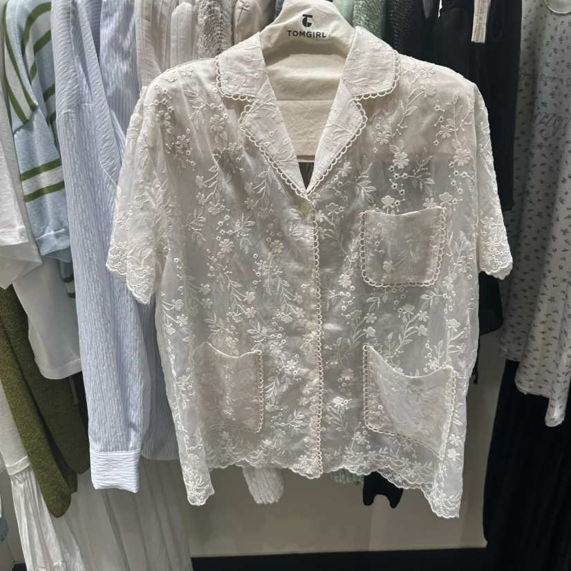 TOMGIRL韓國代購女裝新品時尚推薦熱賣職業26夏季襯衫蕾絲衫TOMGIRL襯衫/蕾絲衫