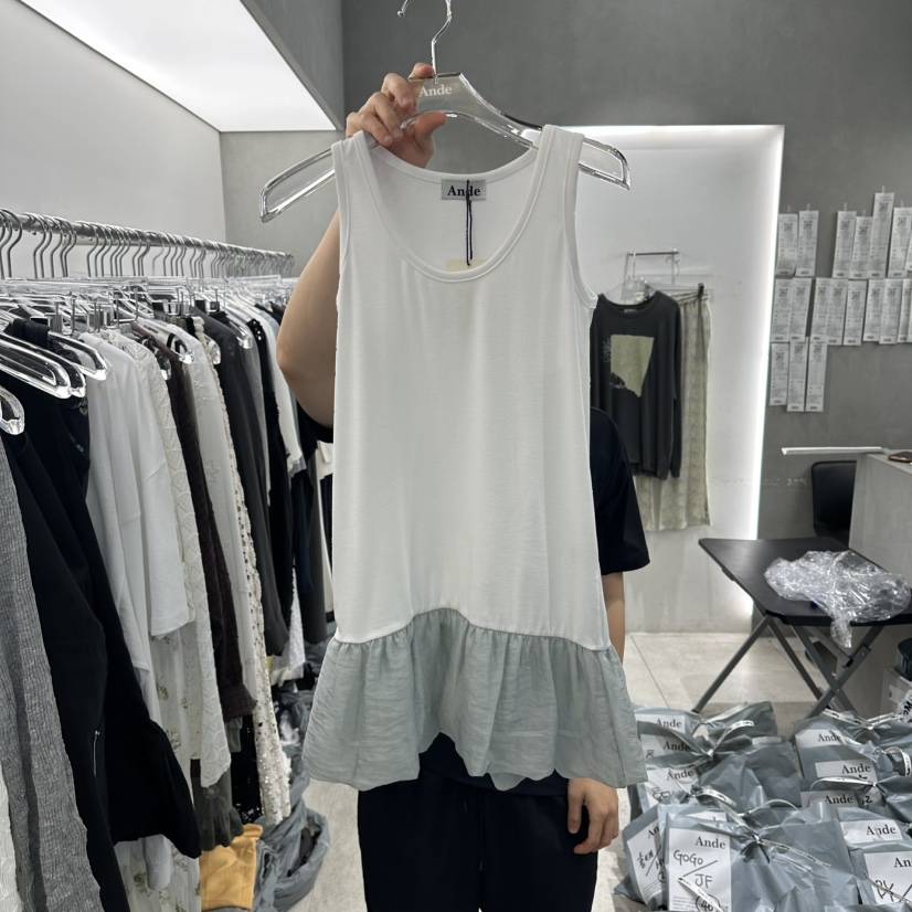 ANDE韓國東大門代購女士新品熱賣推薦職業吊帶背心喇叭無袖Ande吊帶/背心