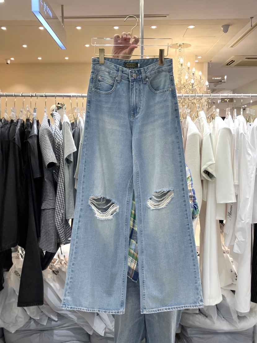 WORK SHOP韓國直郵女裝新品職業26夏季26春夏人氣牛仔褲Work_shop牛仔褲