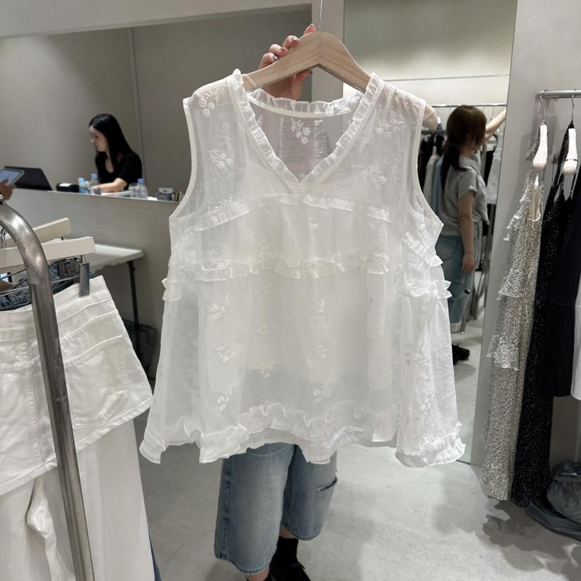 Color B韓國直郵女士新款人氣休閑26夏季熱賣吊帶背心刺繡Color B吊帶/背心