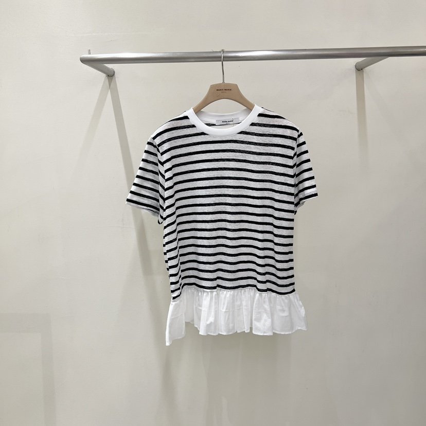 MARIE MARIE韓國直郵女裝新品推薦時尚26春夏休閑T恤亞麻布MARIE MARIET恤