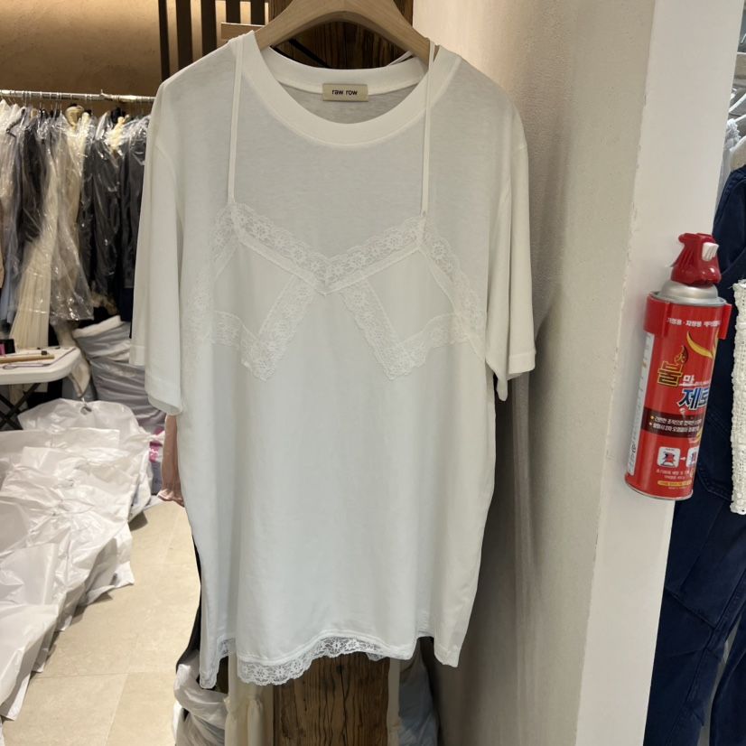 RAWROW韓國直郵女裝新品推薦人氣26春夏26夏季休閑T恤假兩件RAWROWT恤