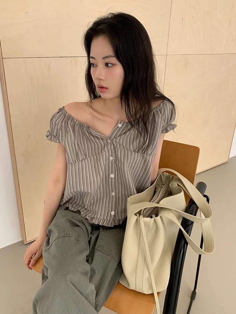 TREEAN-트리안-T韓國直郵女裝新品職業推薦26夏季襯衫蕾絲衫TREEAN襯衫/蕾絲衫