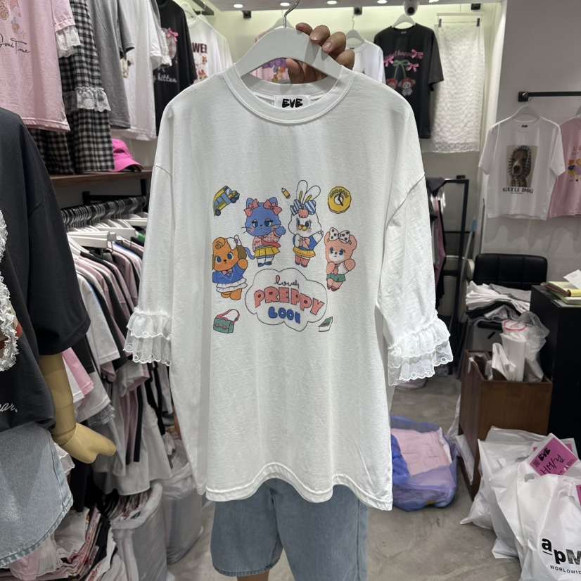 EVE韓國直郵女士新款時尚26夏季人氣推薦26春夏休閑熱賣T恤EVET恤